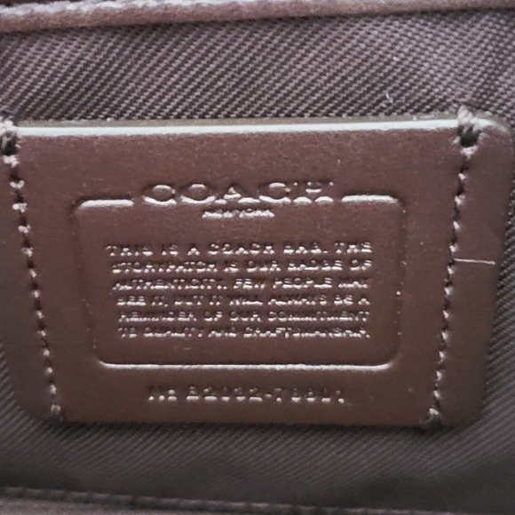 Coach Signature Chain Calf Leather Crossbody Taupe - Picture 5 of 7